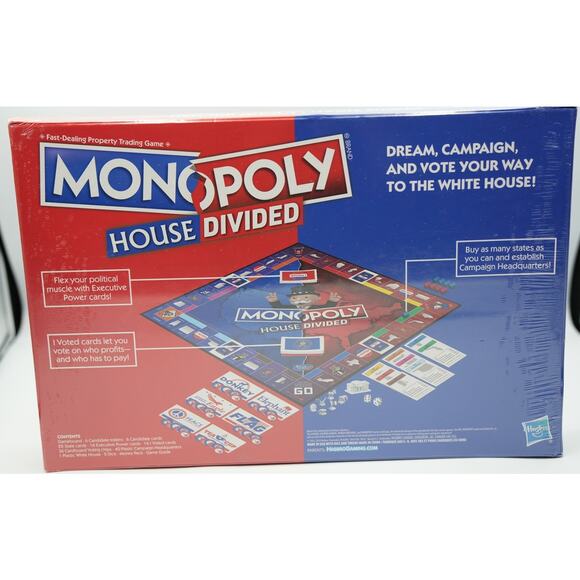 Monopoly House Divided Board Game Hasbro Political Edition New Sealed - Picture 2 of 2